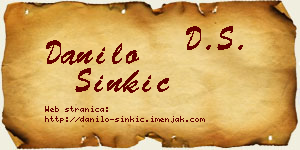 Danilo Sinkić vizit kartica